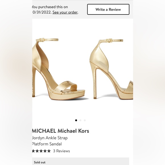 Michael Kors Jordyn Gold Heels - Picture 1 of 9